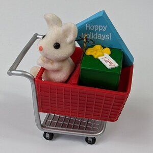 1989 Hallmark Hoppy Holidays Rabbit in Cart Christmas Ornament